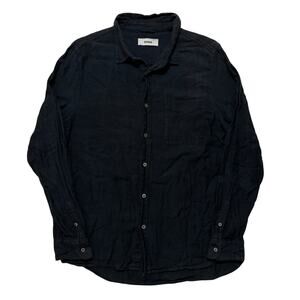 Buck Mason Black Pacific Twill One Pocket Shirt Button Up Long Sleeve L